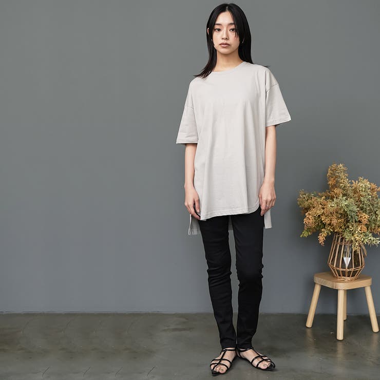 サイドスリット裾ラウンドTシャツ クルーネック 半袖 | mili an deni | 詳細画像23 