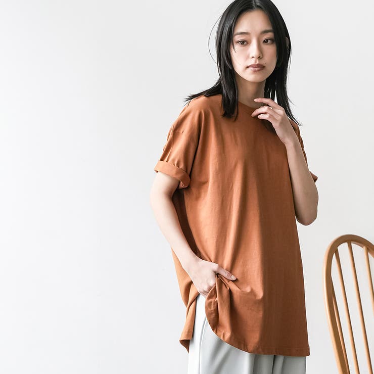 サイドスリット裾ラウンドTシャツ クルーネック 半袖 | mili an deni | 詳細画像25 