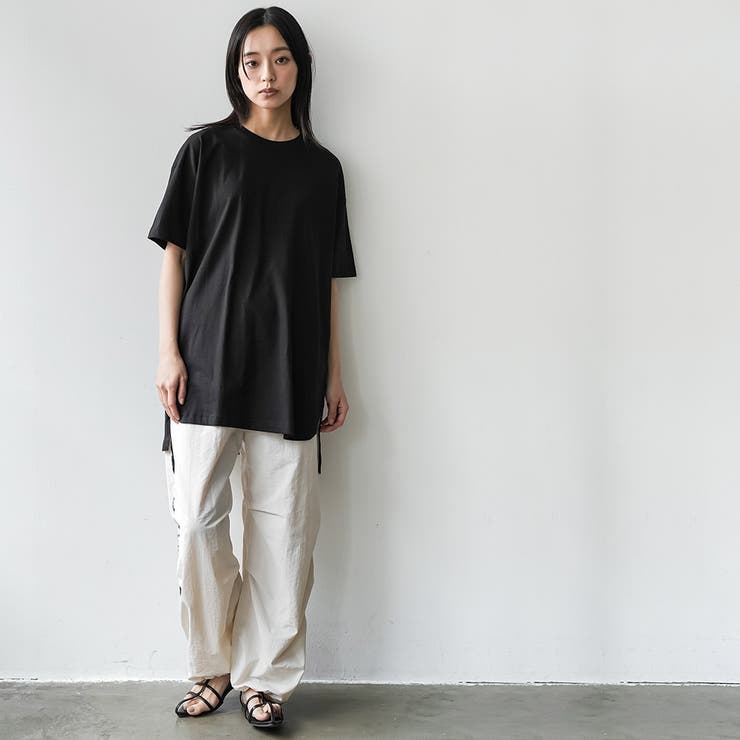 サイドスリット裾ラウンドTシャツ クルーネック 半袖 | mili an deni | 詳細画像32 