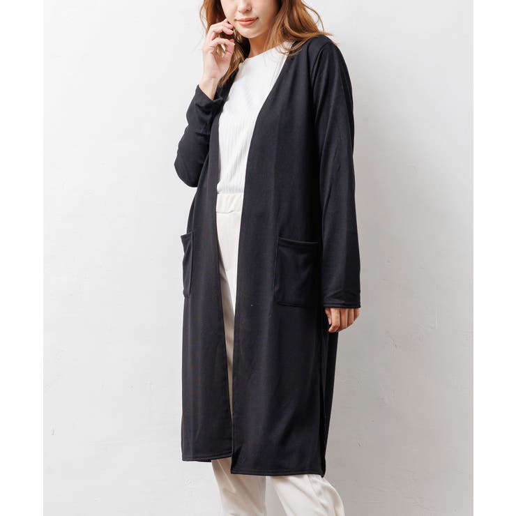 ロング丈/ブラック | ストレッチ ニット ロング | mili an deni