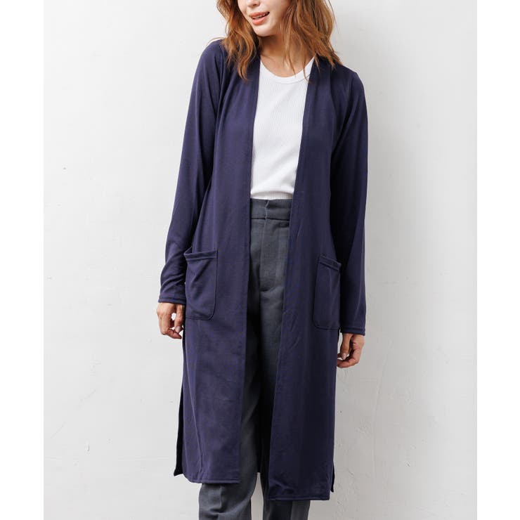 ロング丈/ネイビー | ストレッチ ニット ロング | mili an deni