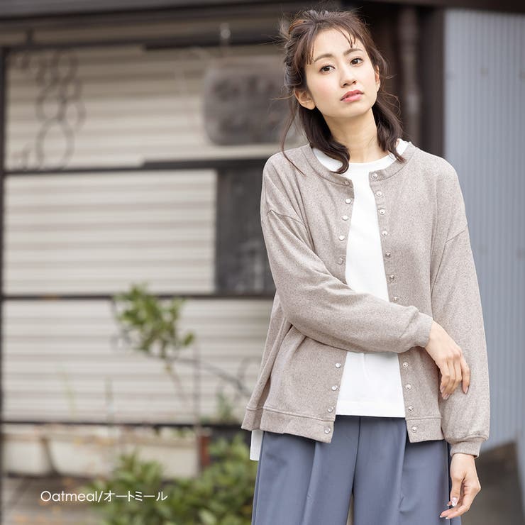 ニットカーディガン ストレッチ起毛 クルーネック | mili an deni | 詳細画像7 