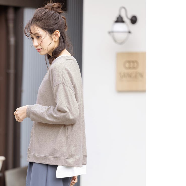 ニットカーディガン ストレッチ起毛 クルーネック | mili an deni | 詳細画像8 