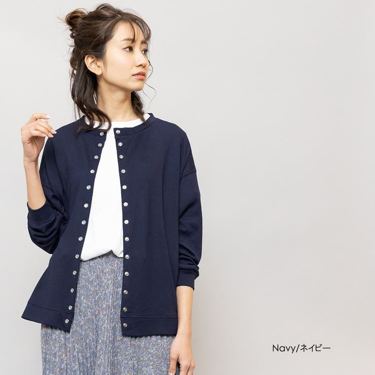 ニットカーディガン ストレッチ起毛 クルーネック | mili an deni | 詳細画像10 