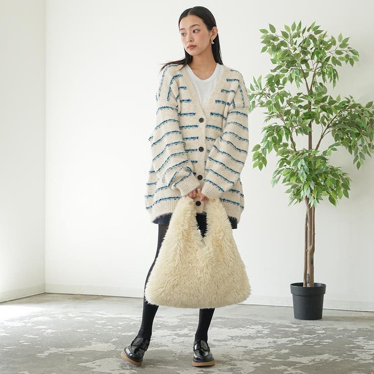 オーバーサイズボーダーニットカーディガン トップス ニット素材 | mili an deni | 詳細画像20 