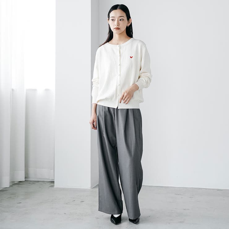 ハート刺繍ニットカーディガン トップス ニット素材 | mili an deni | 詳細画像8 