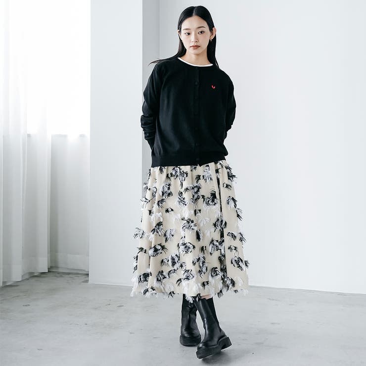 ハート刺繍ニットカーディガン トップス ニット素材 | mili an deni | 詳細画像21 