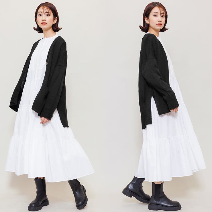 ウール混ざっくりニットカーディガン Vネック ラウンドヘム | mili an deni | 詳細画像14 