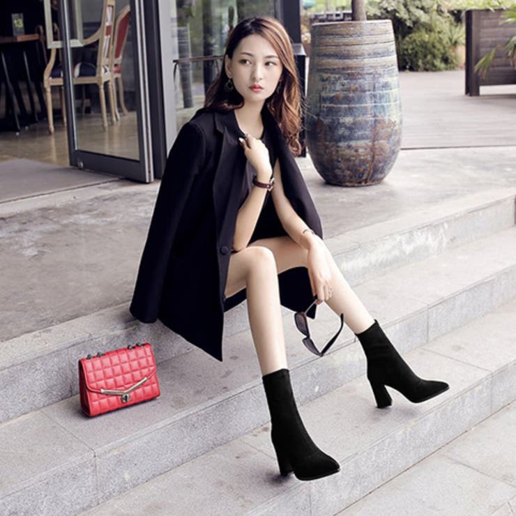 スエード ショートブーツ ポインテッドトゥ タイトブーツ 太めヒール シンプル 品番 Mgtw Millennial Generation ミレニアル のレディースファッション通販 Shoplist ショップリスト