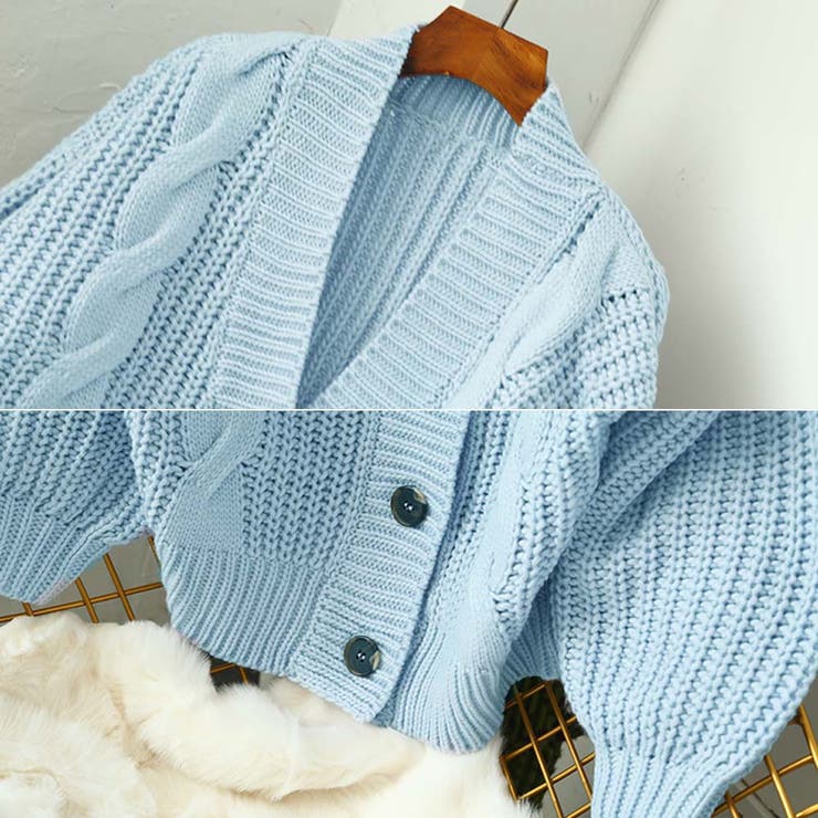 ケーブルニット カーディガン レディース[品番：II000004408