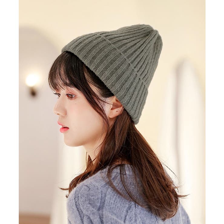 ダークグレー | リブニット帽秋冬 シンプルニットビーニー | SUNSHINE CLOSET