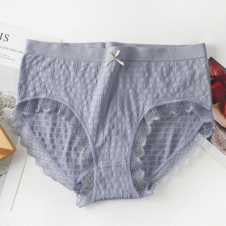 くすみブルー | レースショーツ レディース無地インナー | Miniministore