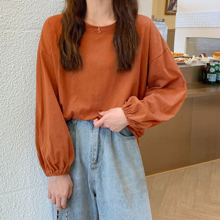 テラコッタ | 長袖Tシャツ ドロップショルダーtシャツ | Miniministore