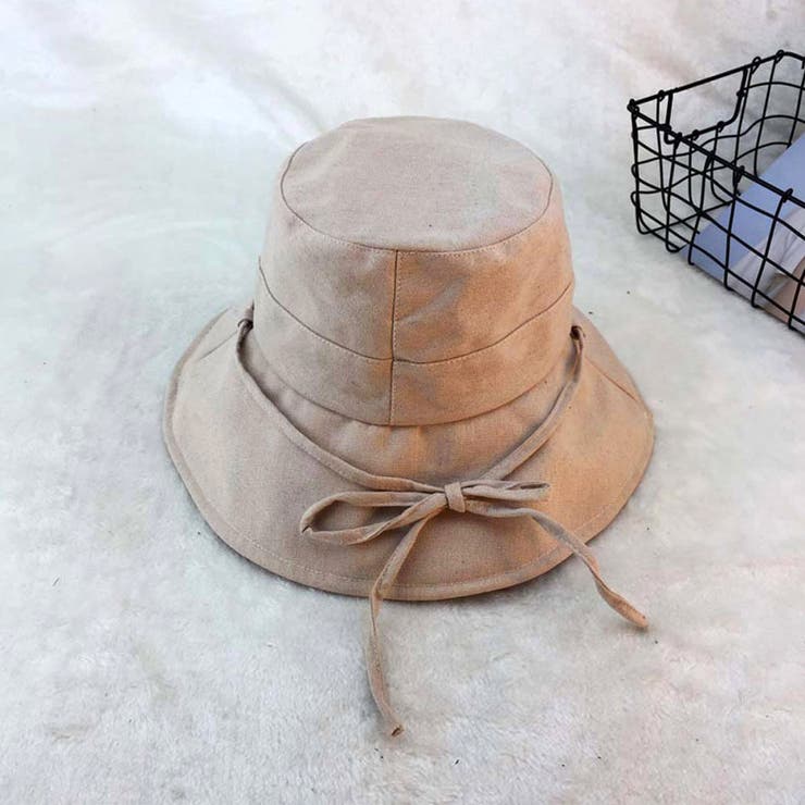 キャメル | リボン付きバケットハット折りたたみ春夏 | Miniministore
