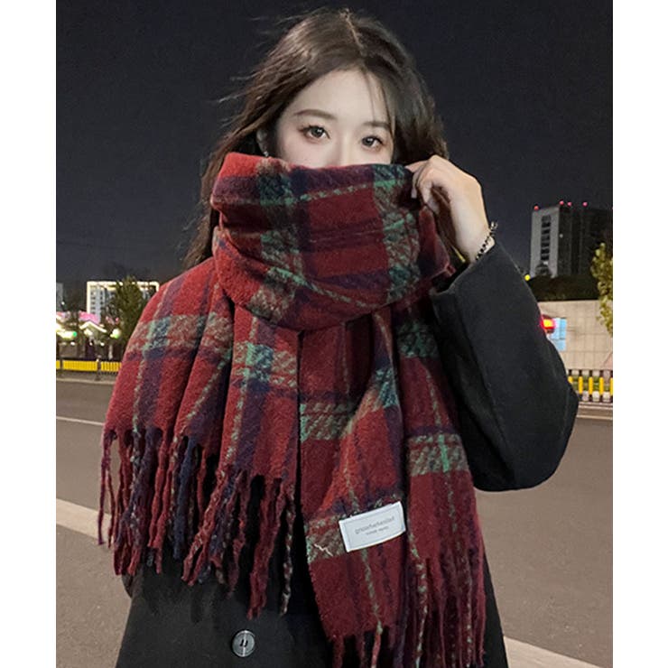 Rocky Monroe ストール マフラー フリンジ付き大判チェックストール/マフラー メンズ レディース : ZOZOTOWN Yahoo!店 -  通販 - Yahoo!ショッピング