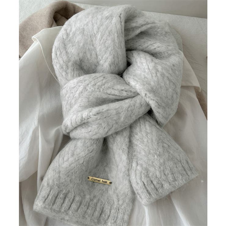 グレー | カシミアタッチニットマフラー 暖かい秋冬 | Miniministore