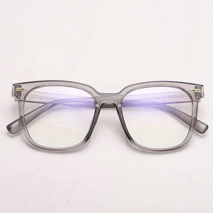 グレー | ブルーライトカットメガネ レディース 黒縁 | Miniministore