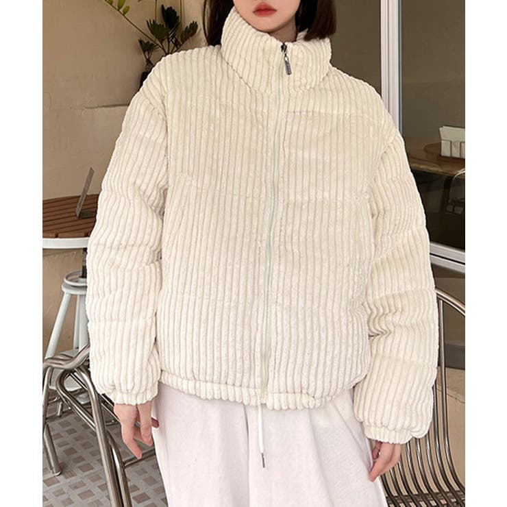 アイボリー | コーデュロイ 中綿ジャケット ショート丈 | Miniministore