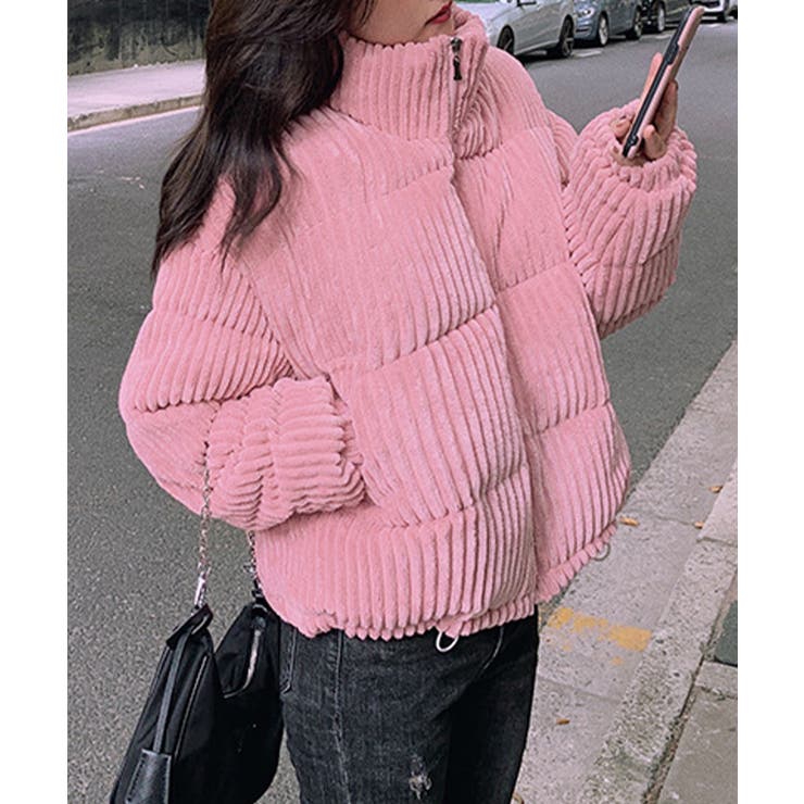 ピンク | コーデュロイ 中綿ジャケット ショート丈 | Miniministore