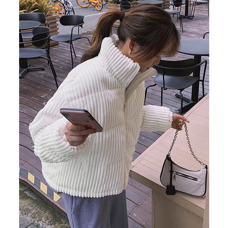 コーデュロイ 中綿ジャケット ショート丈[品番：II000011972