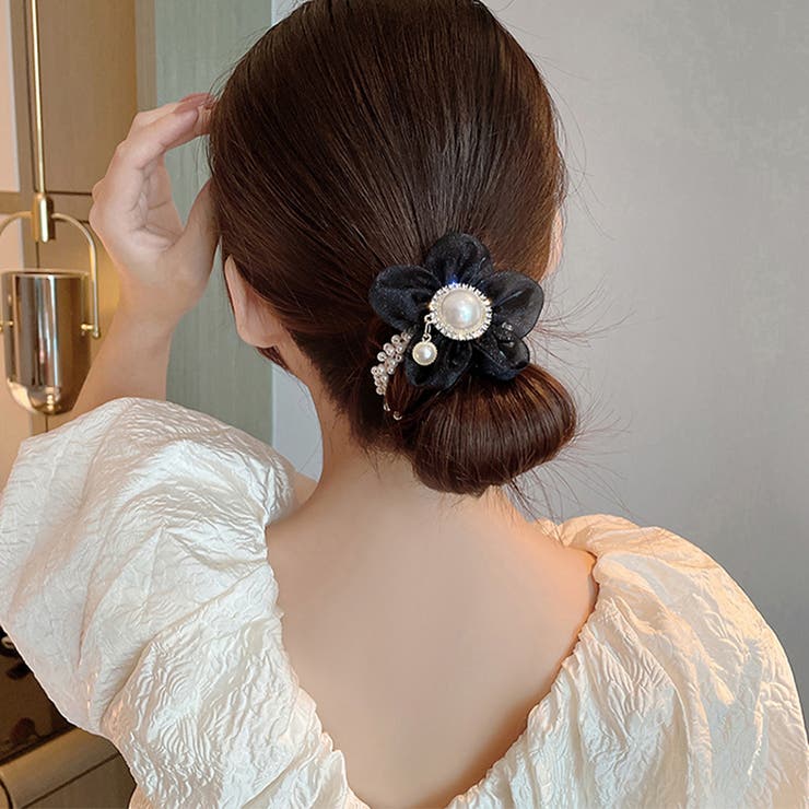 シュシュ レディースお花ヘアアクセサリー[品番：AGCW0003908
