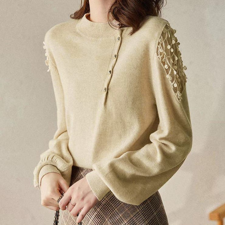 ベージュ | ニットトップス レディース 韓国ニット秋 | Miniministore