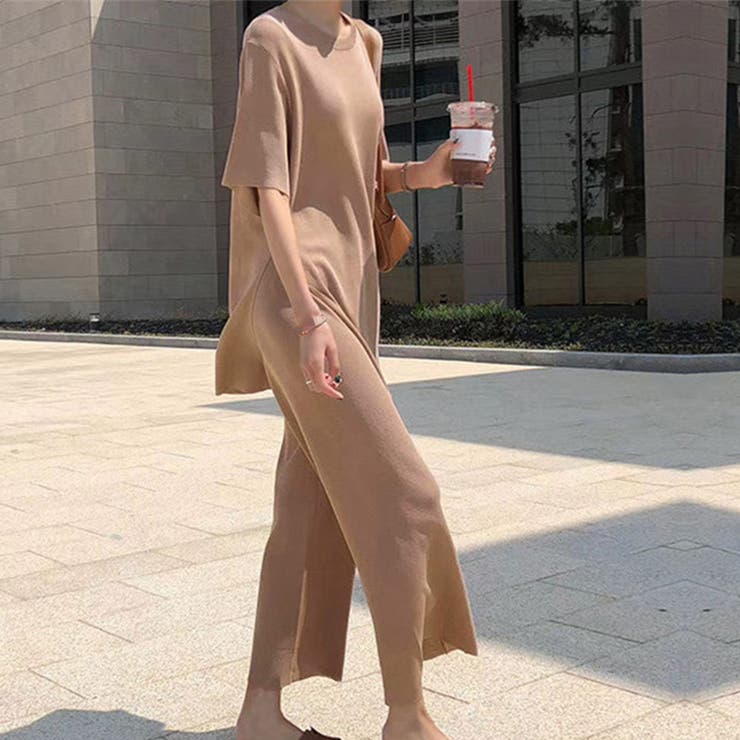 モカ | セットアップ サマーリブニット上下セット | Miniministore