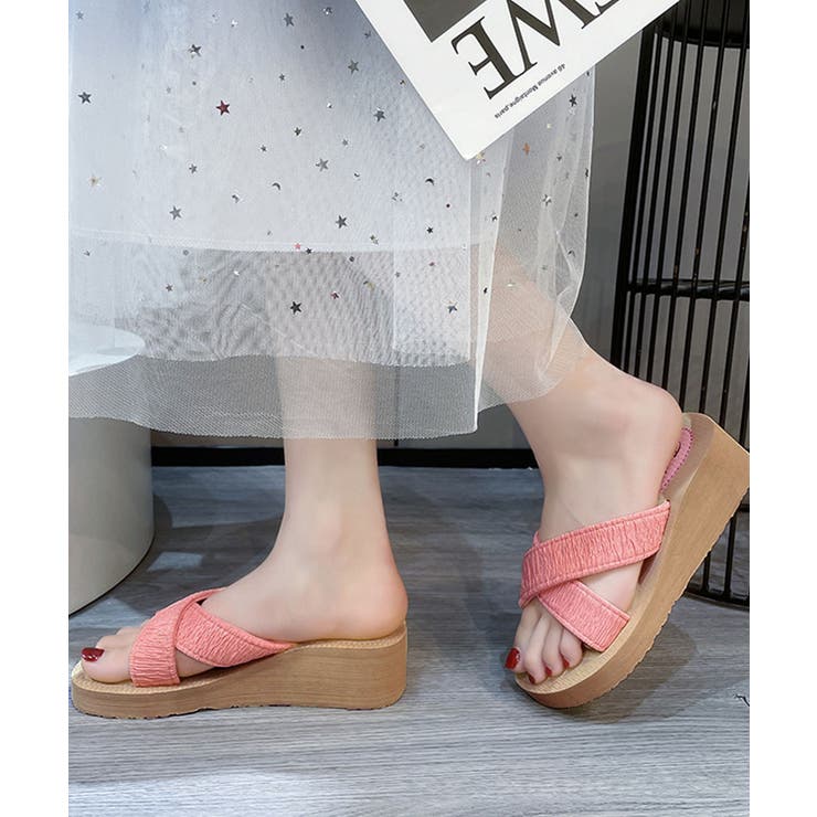 厚底サンダルジュート風クロスサンダル美脚 | Miniministore | 詳細画像12 