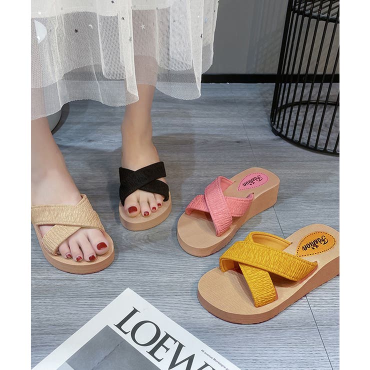 厚底サンダルジュート風クロスサンダル美脚 | Miniministore | 詳細画像16 