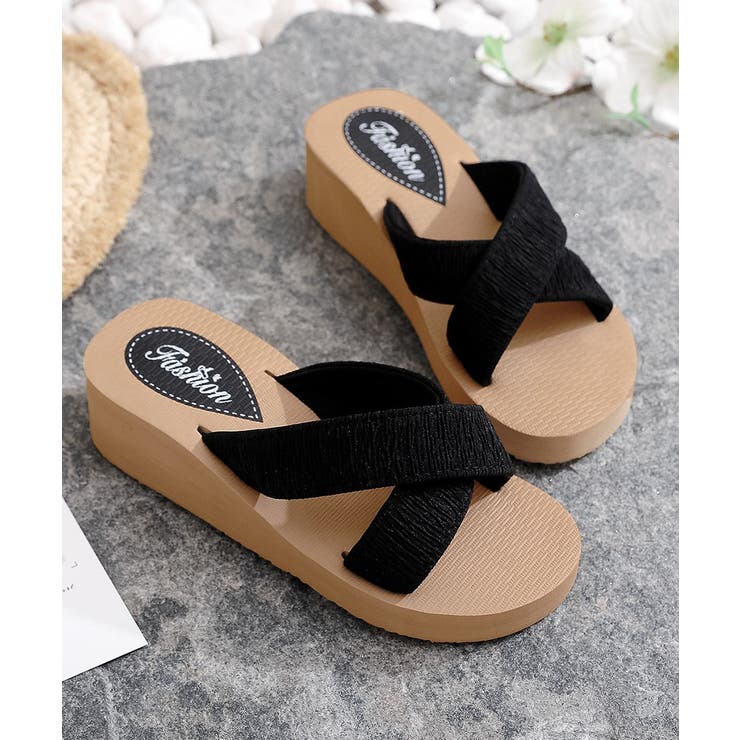 厚底サンダルジュート風クロスサンダル美脚 | Miniministore | 詳細画像6 