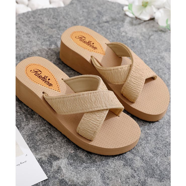 厚底サンダルジュート風クロスサンダル美脚 | Miniministore | 詳細画像9 