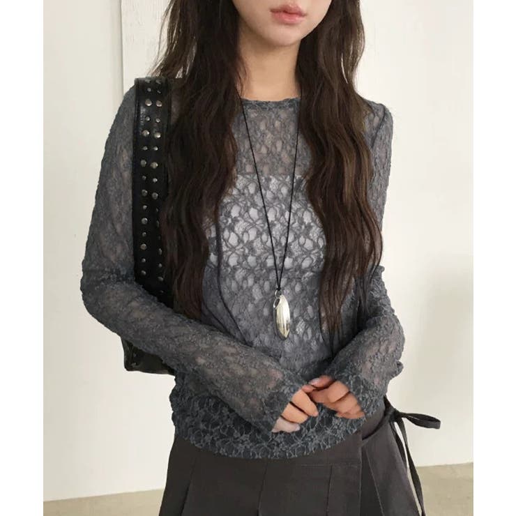 シアーレーストップス 長袖レースインナー | Miniministore | 詳細画像10 