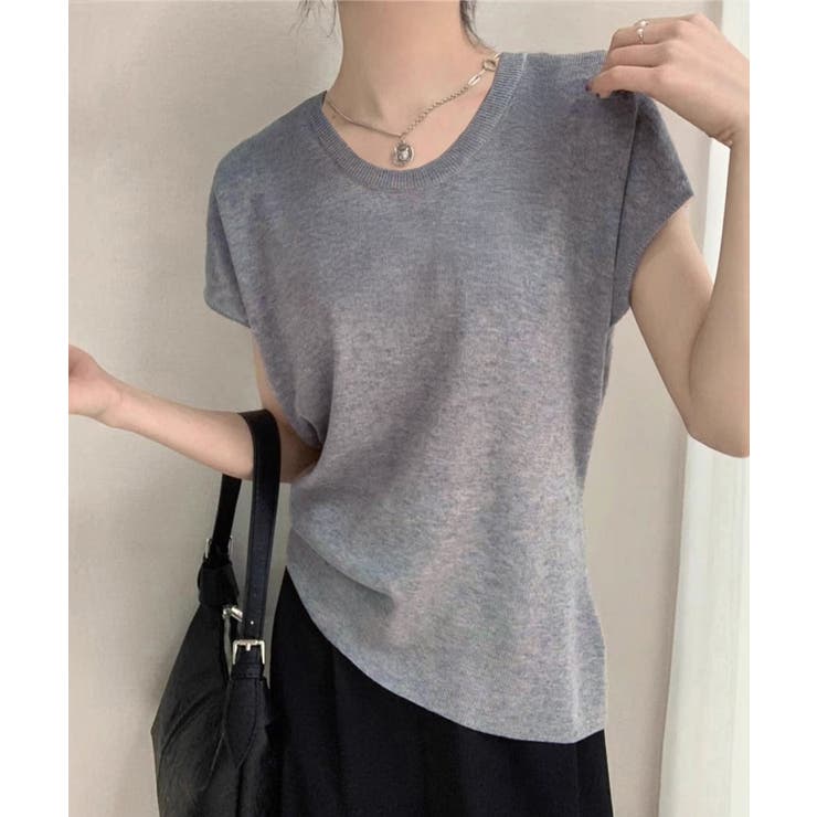 ニットTシャツ レディース 韓国風 夏服 | Miniministore | 詳細画像2 