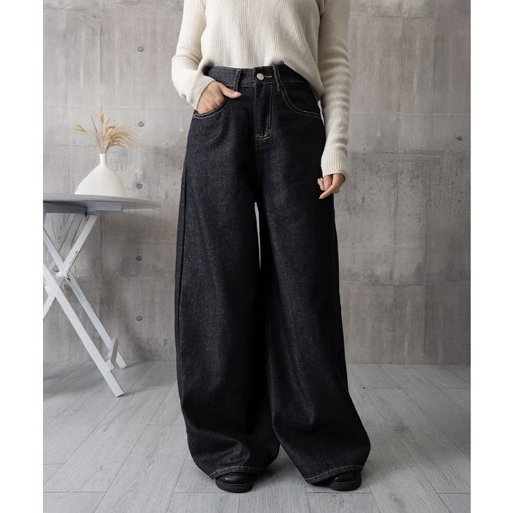 ワイドデニムパンツ ハイウエストジーンズ | Miniministore | 詳細画像11 