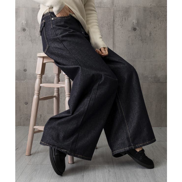 ワイドデニムパンツ ハイウエストジーンズ | Miniministore | 詳細画像12 