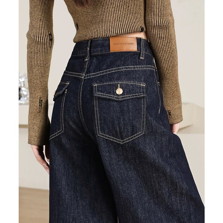 ワイドデニムパンツ ハイウエストジーンズ | Miniministore | 詳細画像19 