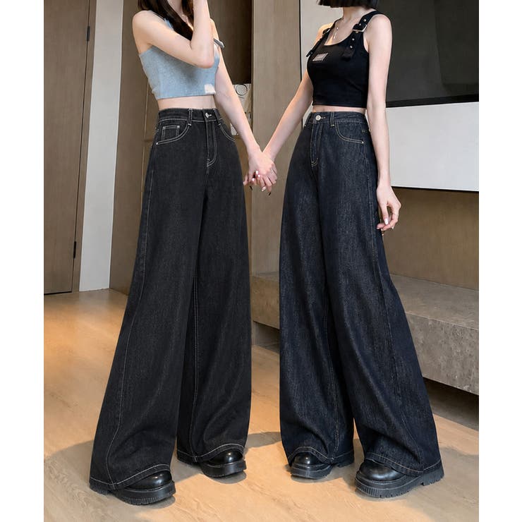 ワイドデニムパンツ ハイウエストジーンズ | Miniministore | 詳細画像50 