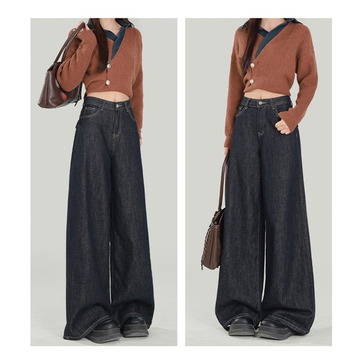 ワイドデニムパンツ ハイウエストジーンズ | Miniministore | 詳細画像6 