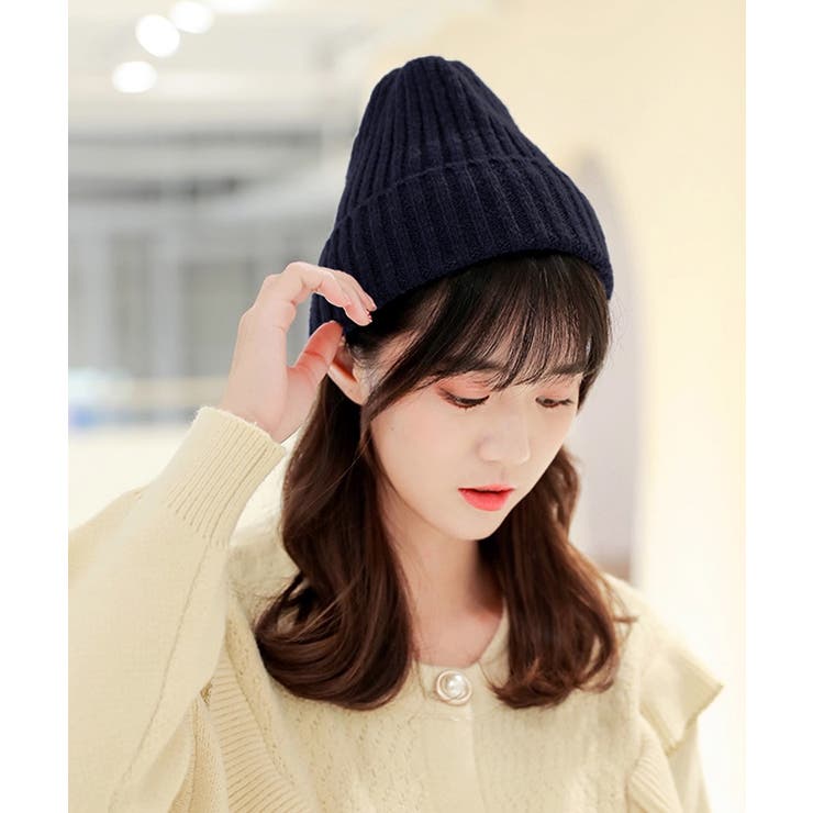 リブニット帽秋冬 シンプルニットビーニー | Miniministore | 詳細画像9 
