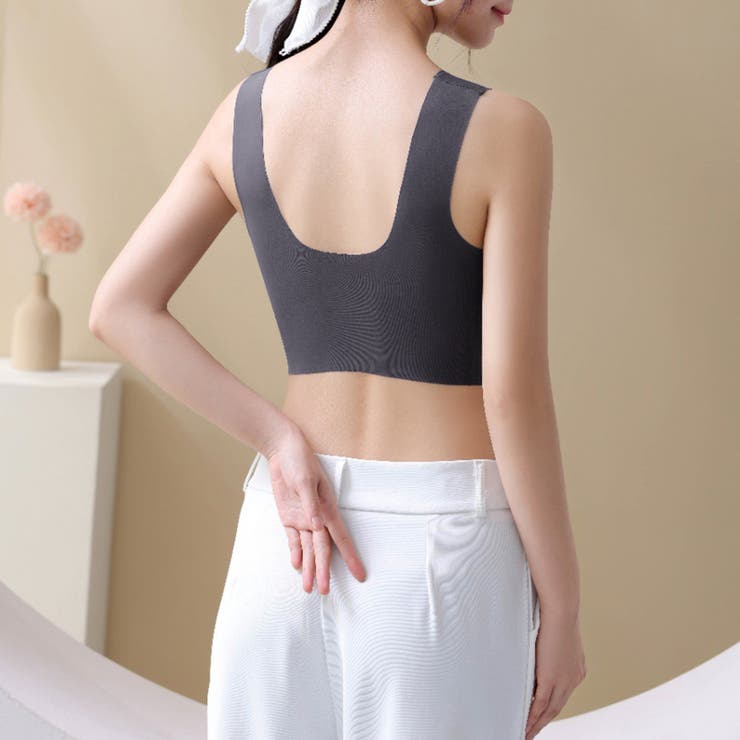ノンワイヤーブラ 脇高 レースブラトップ | Miniministore | 詳細画像9 