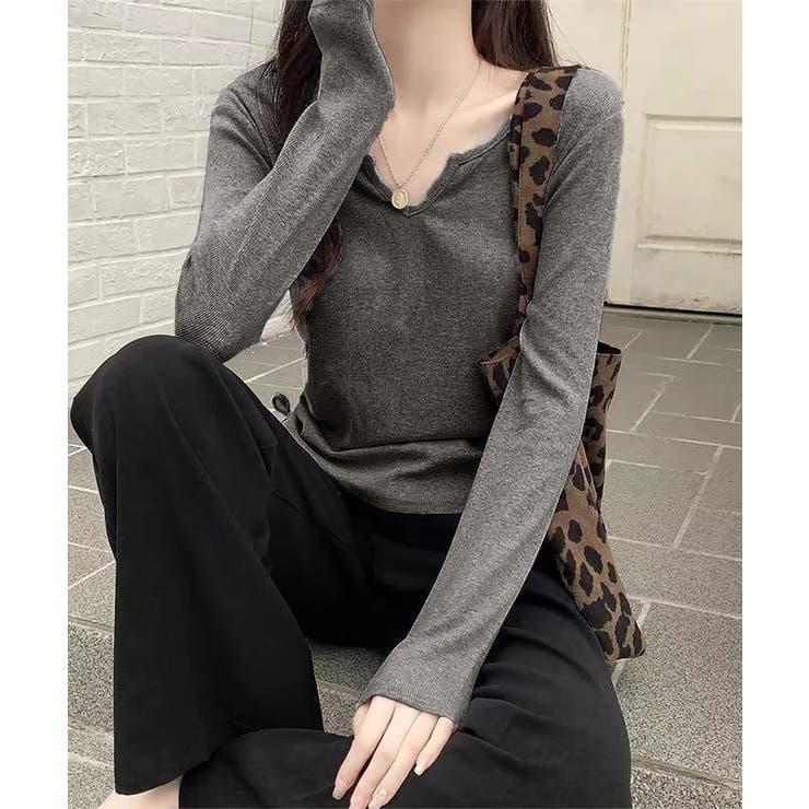 サイドドローストリングTシャツキーネック | Miniministore | 詳細画像11 