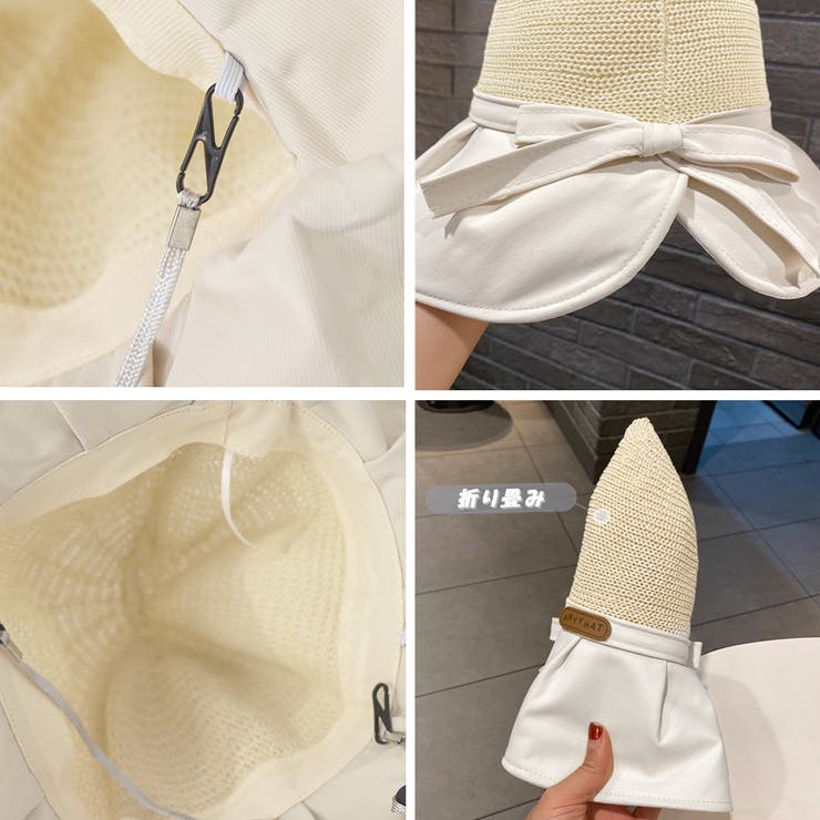 日焼け防止帽子 レディースストローハット | Miniministore | 詳細画像4 