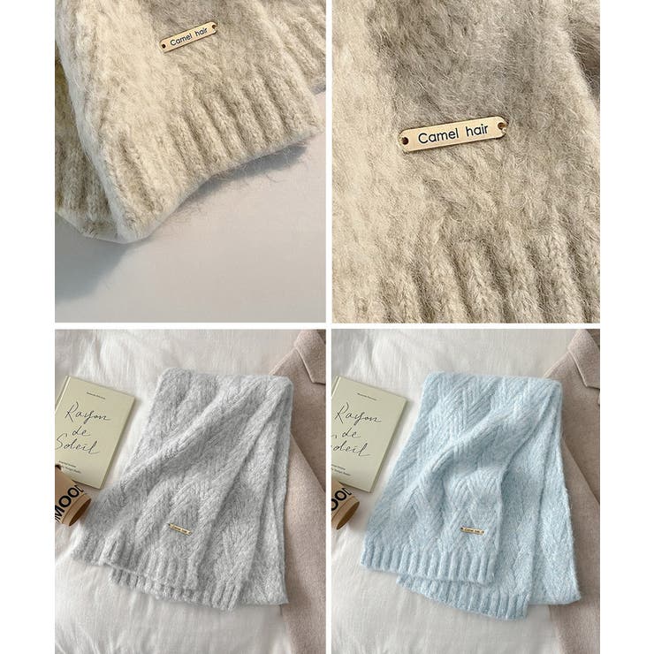 カシミアタッチニットマフラー 暖かい秋冬 | Miniministore | 詳細画像33 