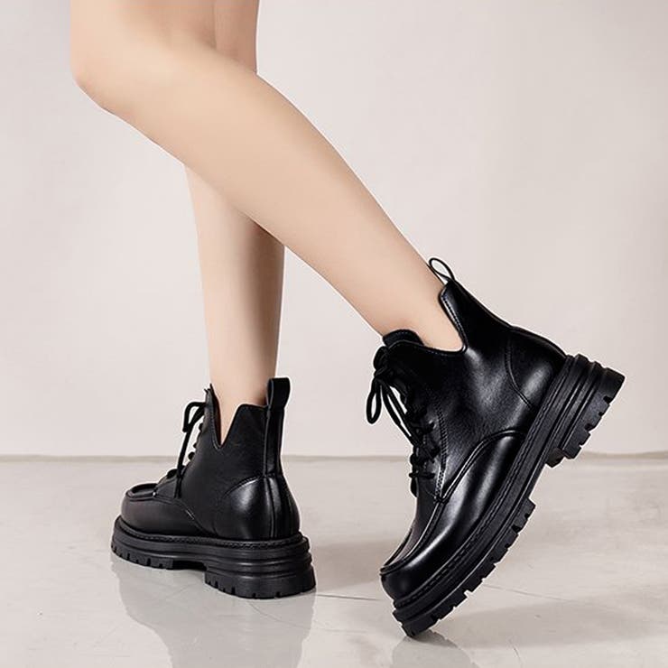 厚底ブーツ韓国 編み上げシューズ美脚脚長 | Miniministore | 詳細画像6 