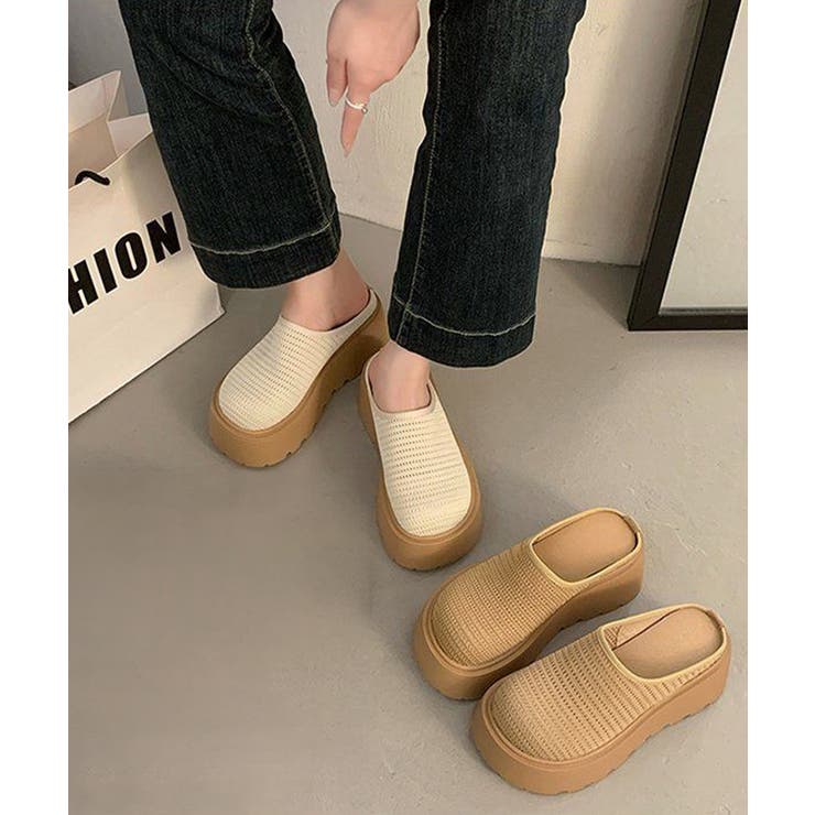 厚底サボサンダル ニットメッシュミュール | Miniministore | 詳細画像13 