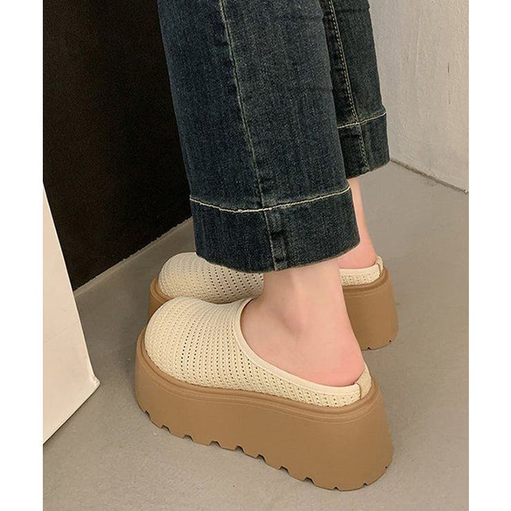 厚底サボサンダル ニットメッシュミュール | Miniministore | 詳細画像7 