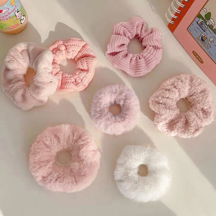 シュシュ 7本セット秋冬ヘアアクセサリー[品番：II000010935