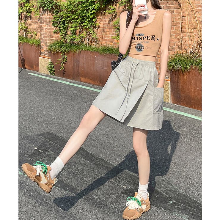 スカート見えラップ風キュロットパンツ薄手 | Miniministore | 詳細画像15 