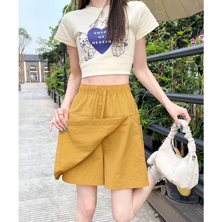 スカート見えラップ風キュロットパンツ薄手 | Miniministore | 詳細画像18 