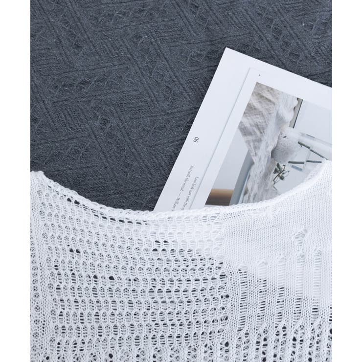 ダメージニットトップス 透かし編みニット | Miniministore | 詳細画像25 